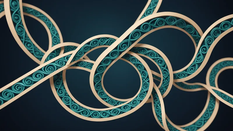 Ribbon protein structure in teal on dark background